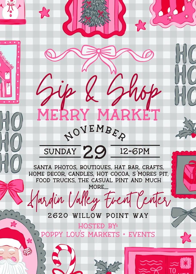 Sip + Shop Merry Market poster