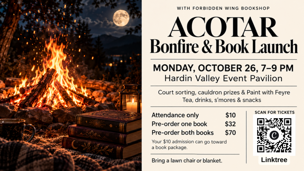 ACOTAR Book Release & Bonfire poster